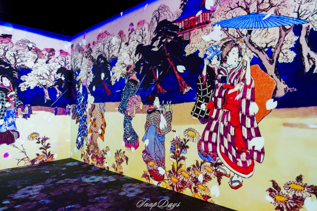 「動き出す浮世絵展」での3DCGアニメーション