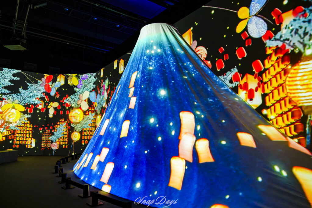 「動き出す浮世展」の富士山の3Dプロジェクションマッピング