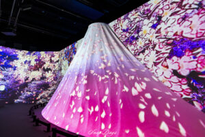 「動き出す浮世展」の富士山の3Dプロジェクションマッピング