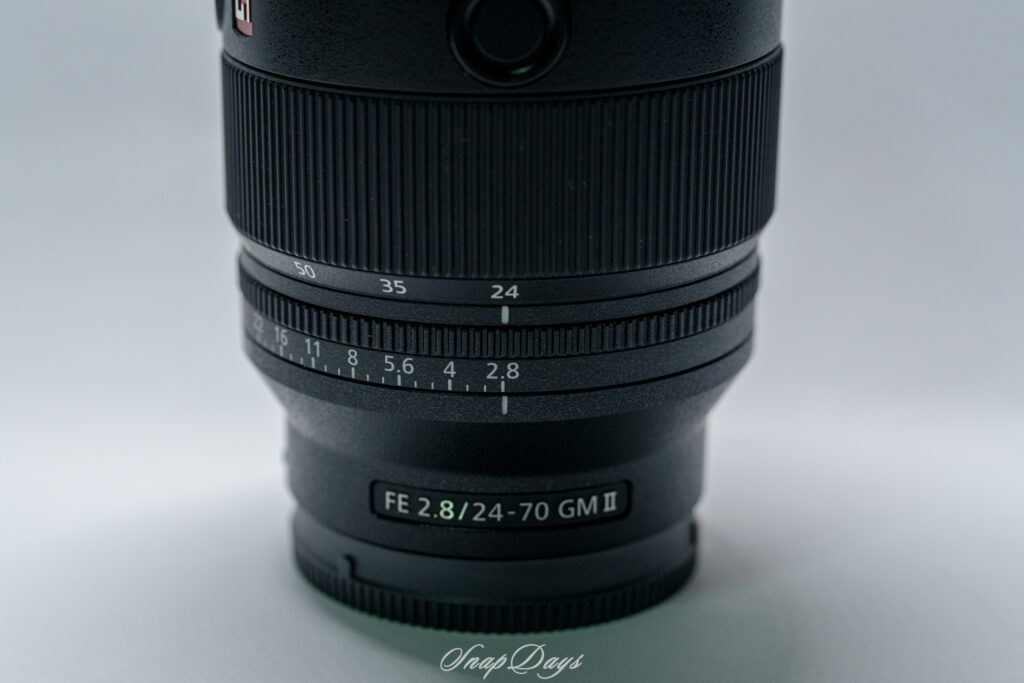 FE24-70mm F2.8 GM II(SEL2470GM2)のズームリングと絞りリング