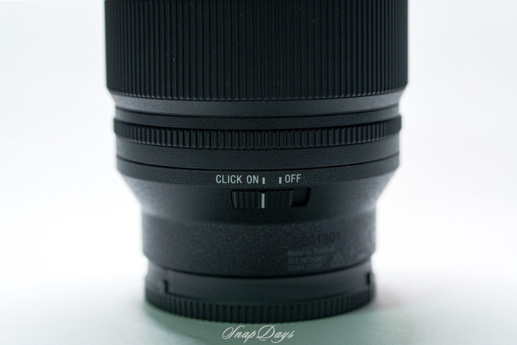 FE24-70mm F2.8 GM II(SEL2470GM2)のクリックオンオフスイッチ